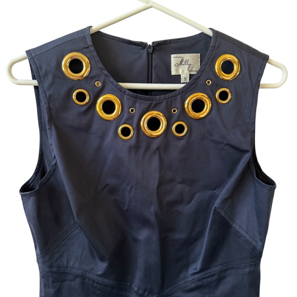 MILLY DRESS SHEATH POCKETS GROMMET NECKLINE CAREER CASUAL BUSINESS CASUAL 6 - Picture 3 of 10